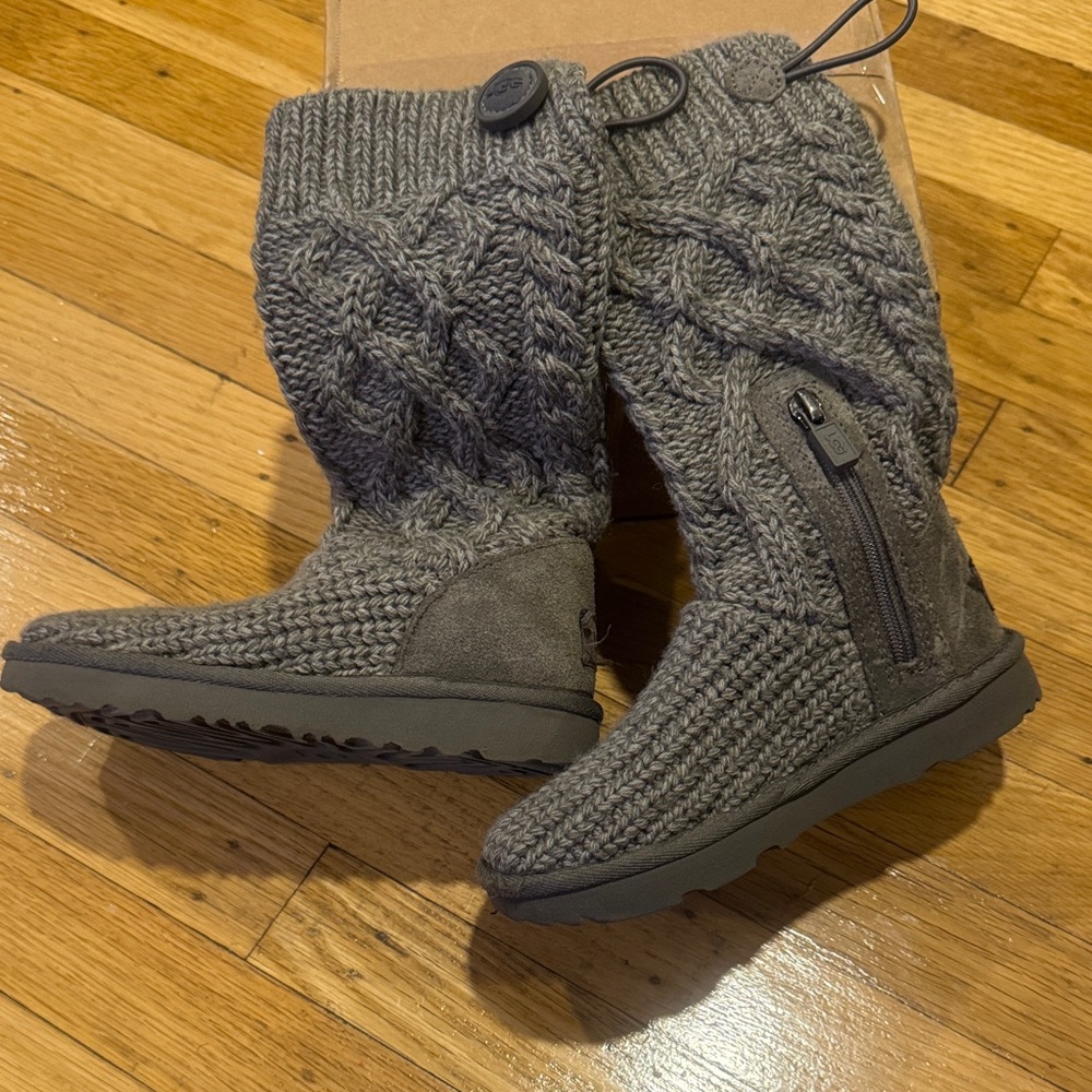 Cozy Gray Knit Uggs Boots